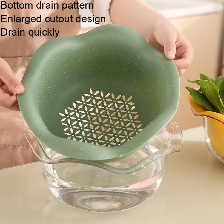 JM059 Kitchen Petal Draining Basket Household PET Double-layer Vegetable Washing Basket