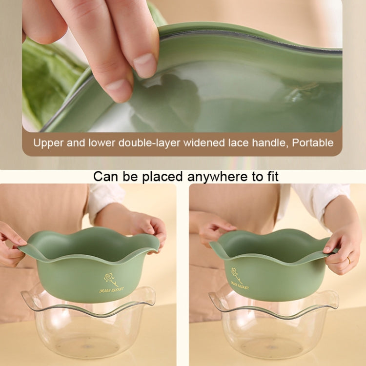 JM059 Kitchen Petal Draining Basket Household PET Double-layer Vegetable Washing Basket