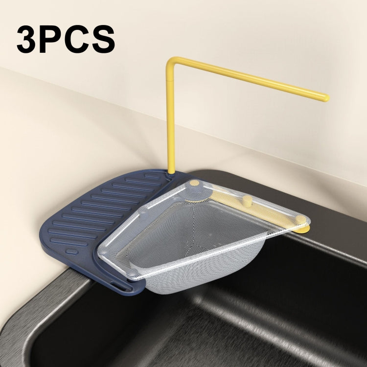 3 PCS JM055 Kitchen Sink Drain Grid Frame Triangular Sink Standing Rack