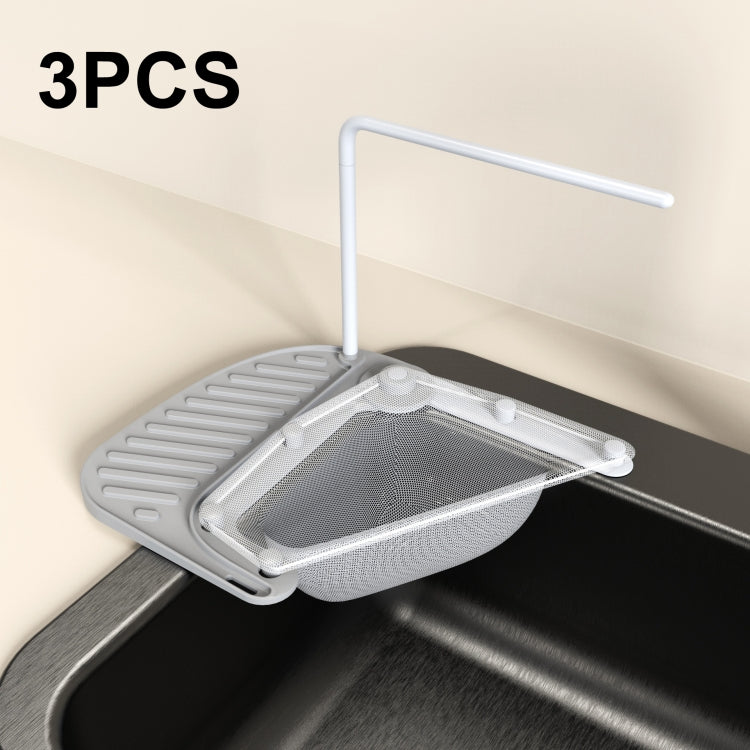 3 PCS JM055 Kitchen Sink Drain Grid Frame Triangular Sink Standing Rack