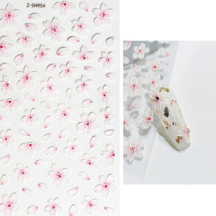 3 PCS Three-dimensional Adhesive Embossed Flower Nail Sticker