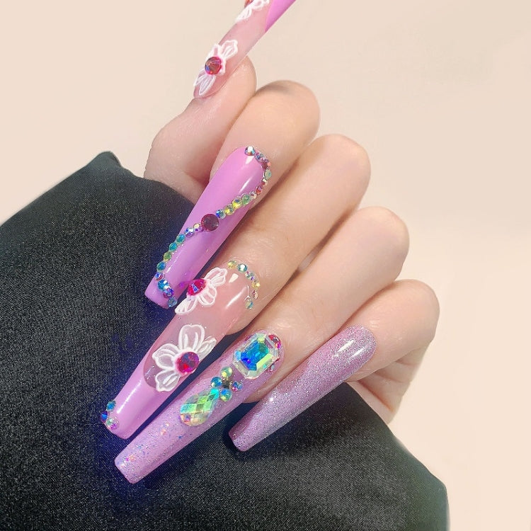 3 PCS Three-dimensional Adhesive Embossed Flower Nail Sticker