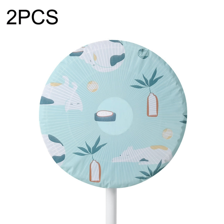 2PCS TC168805 Household Fan Dust Cover Three-dimensional Protective Cover, Style: Half-bag (Blue)