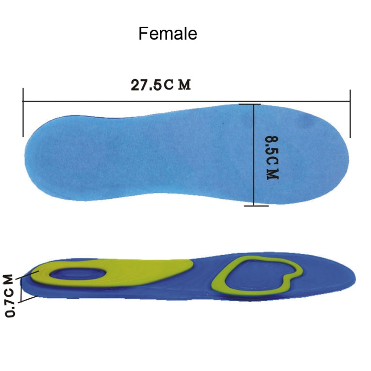 1 Pair Shock Absorption Silicone Gel Insole Arch Orthotic Pad,Size: Female 38-42