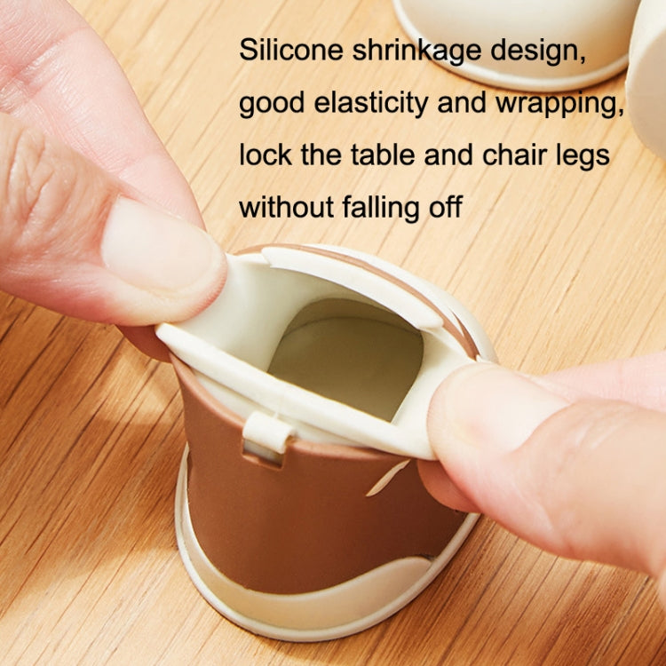 4 PCS / Set Silicone Dining Table Stool Leg Protector Mute Bed Foot Non-slip Patch