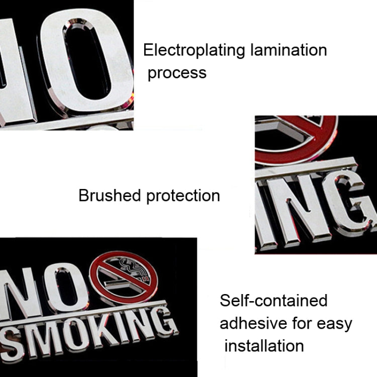 No Smoking Sign Imitation Stainless Steel Sign Wall Sticker Sign