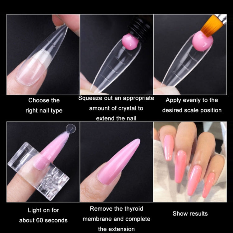 2 Boxes Nail Crystal Rapid Light Therapy Extension Nail Model, Shape: 120 PCS 07