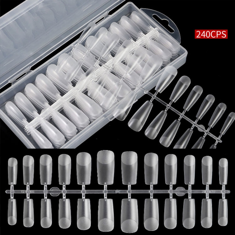 240 PCS Extended Manicure No-Engraving Frosted Thin Nail Piece WH-107