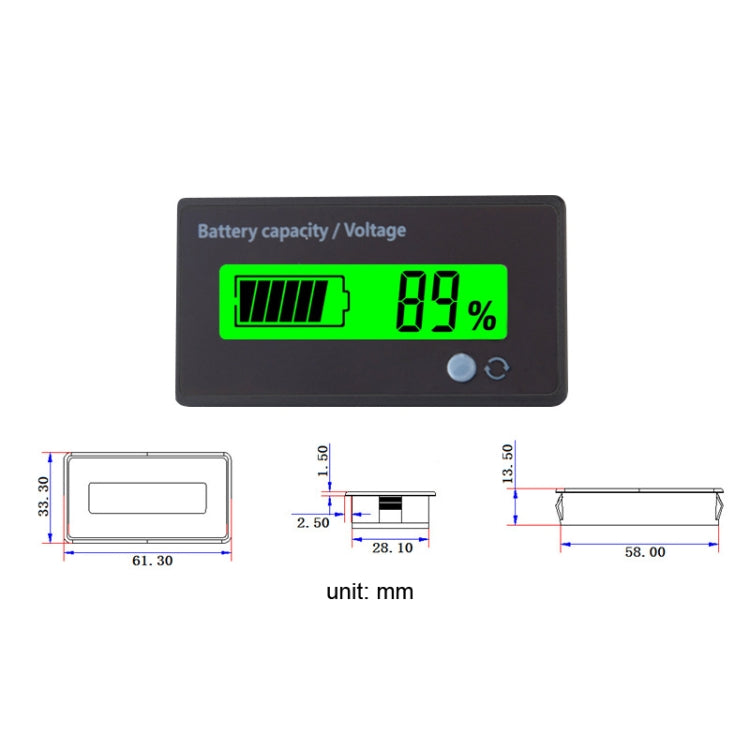 L6133 LCD Electric Motorcycle Power Display, Style: Button Front Blue Backlight