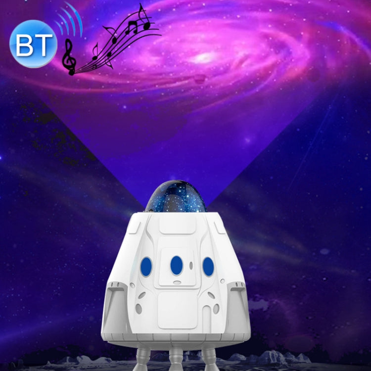 5W Space Capsule Bluetooth Star Projection Lamp Galaxy Atmosphere Lamp with Remote Control(White)