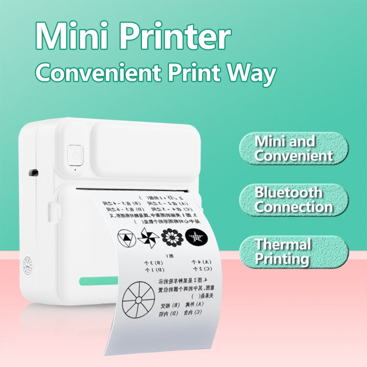 C19 200DPI Student Homework Printer Bluetooth Inkless Pocket Printer Blue Sticker x 5