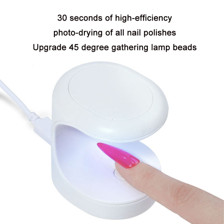 USB Mini Nail Phototherapy Lamp Nail Polish Baking Lamp, Color: White