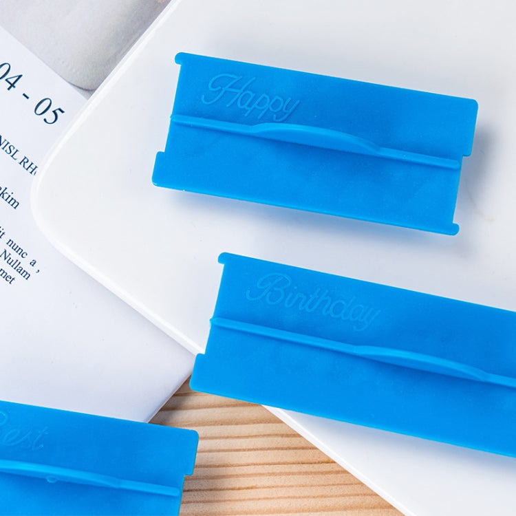 3 Sets A020 Cake Decorating Hand Lettering Phrase Fondant Stamp Mold(Blue)