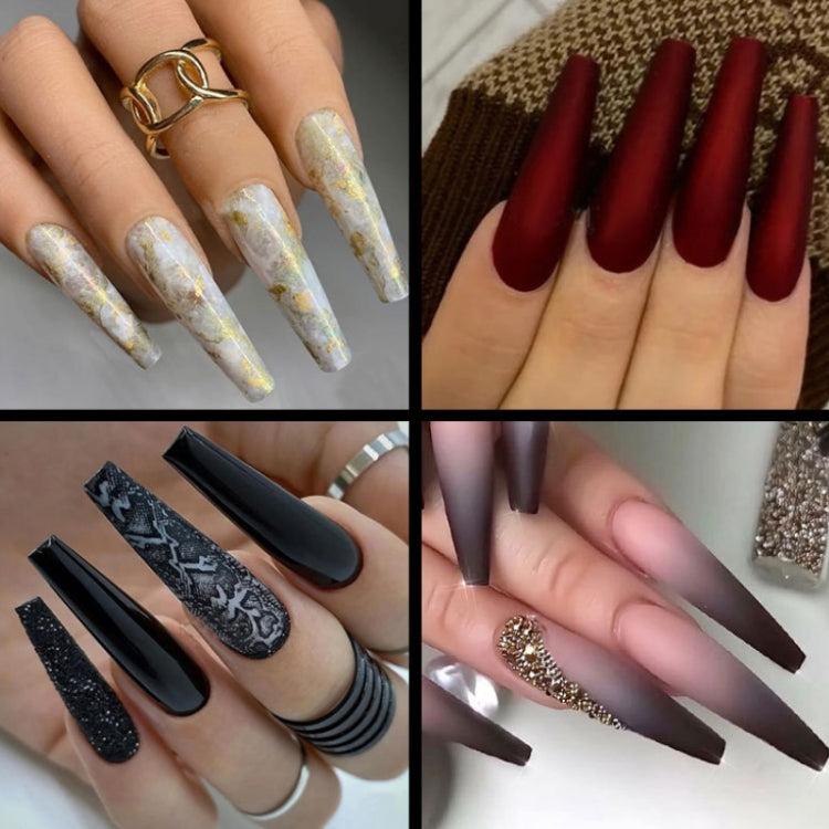 504 PCS/Pack Manicure Denim Flat Head Seamless Nail Pieces, Color: Max Transparent