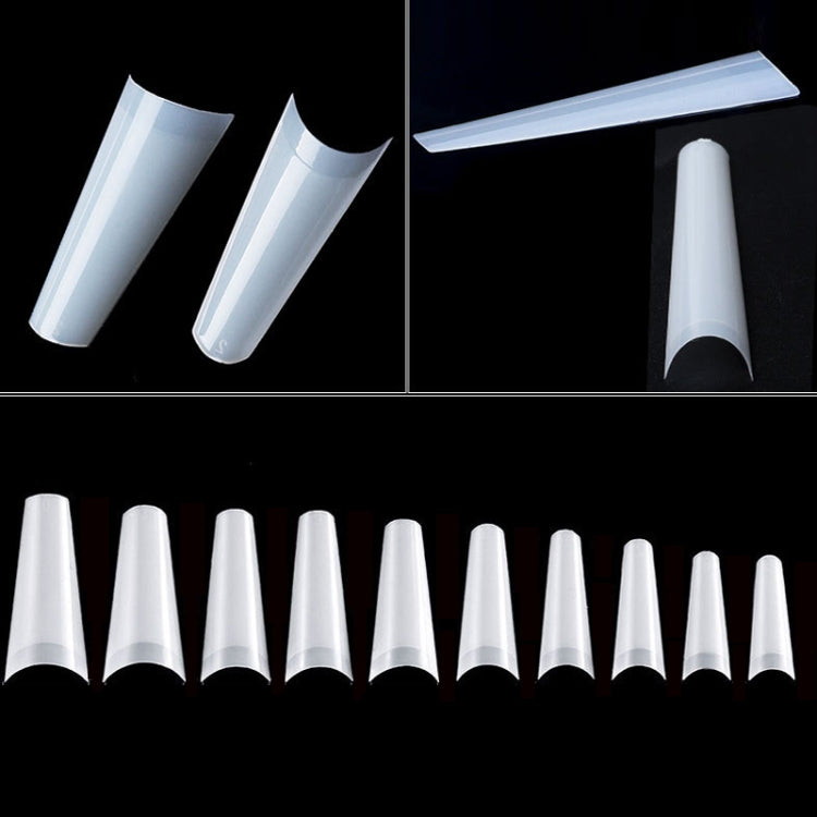 504 PCS/Pack Manicure Denim Flat Head Seamless Nail Pieces, Color: Natural