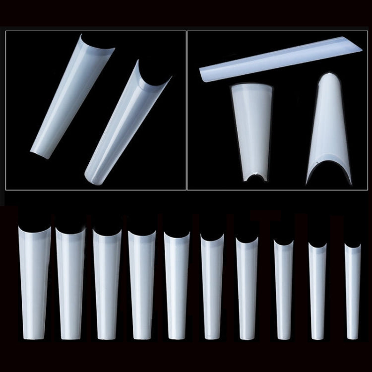 504 PCS/Pack Manicure Denim Flat Head Seamless Nail Pieces, Color: C Type Arc Max Natural
