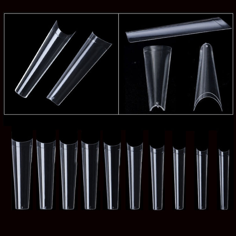 504 PCS/Pack Manicure Denim Flat Head Seamless Nail Pieces, Color: C Type Arc Max Transparent