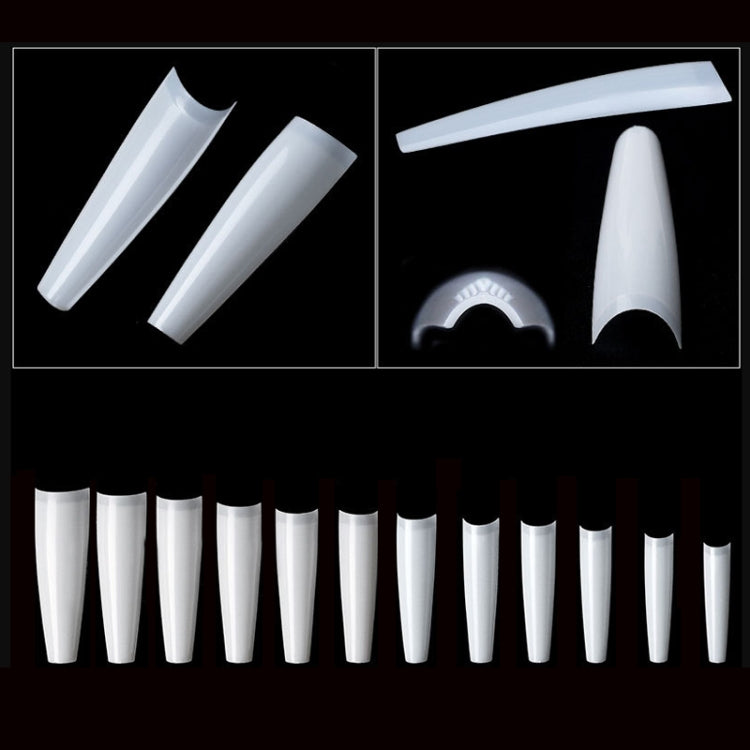 504 PCS/Pack Manicure Denim Flat Head Seamless Nail Pieces, Color: XXL Arc Natural