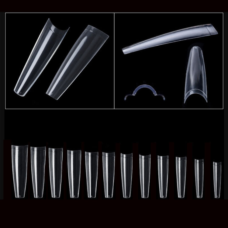 504 PCS/Pack Manicure Denim Flat Head Seamless Nail Pieces, Color: XXL Arc Transparent
