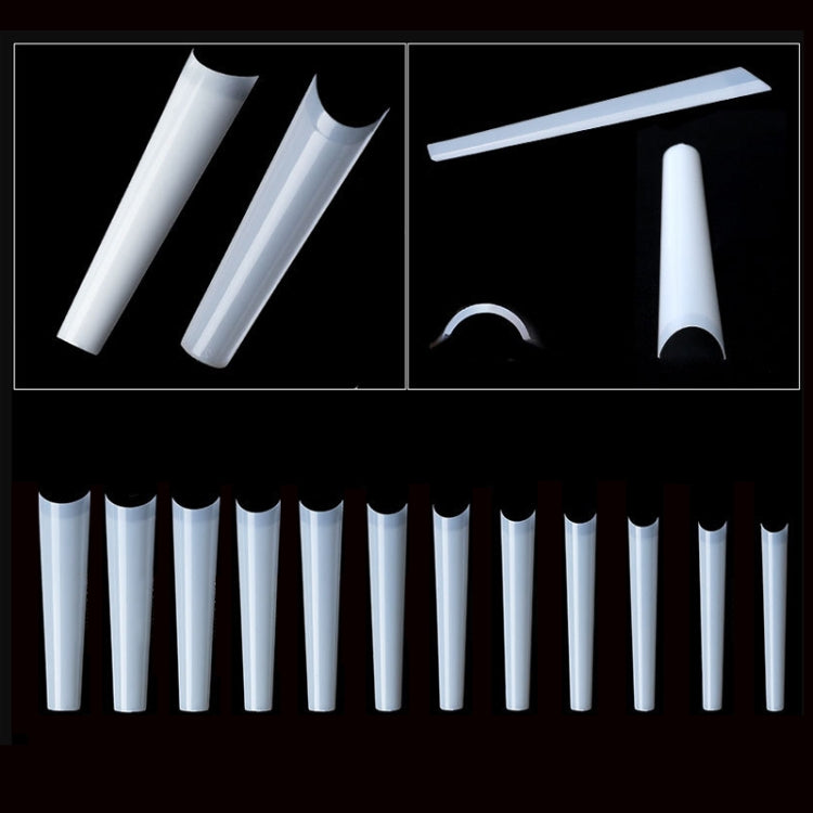 504 PCS/Pack Manicure Denim Flat Head Seamless Nail Pieces, Color: XXL Natural