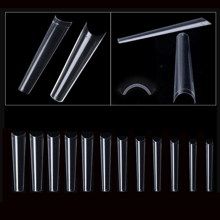 504 PCS/Pack Manicure Denim Flat Head Seamless Nail Pieces, Color: XXL Transparent