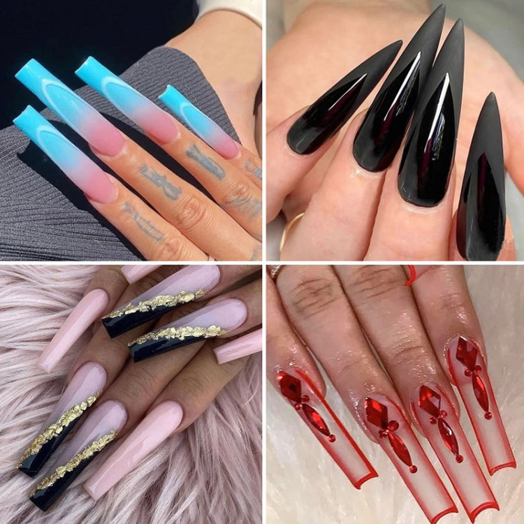 240 PCS/Box Thin Soft Transparent Nail Pieces, Shape: Extra Long Ballet Nails