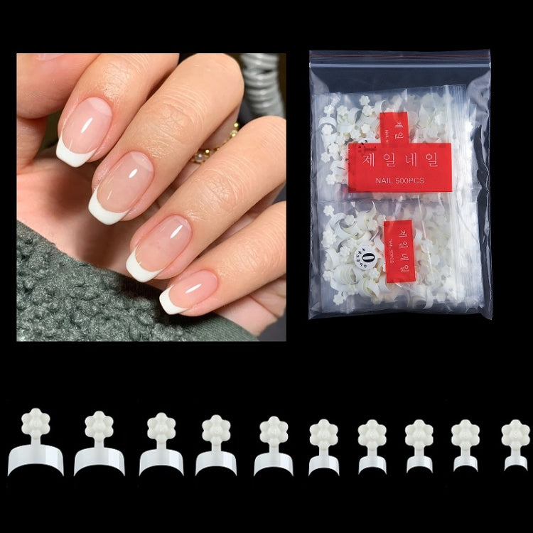 500 PCS/Bag Plum Blossom Crescent Art Nail Extension Nail Plate