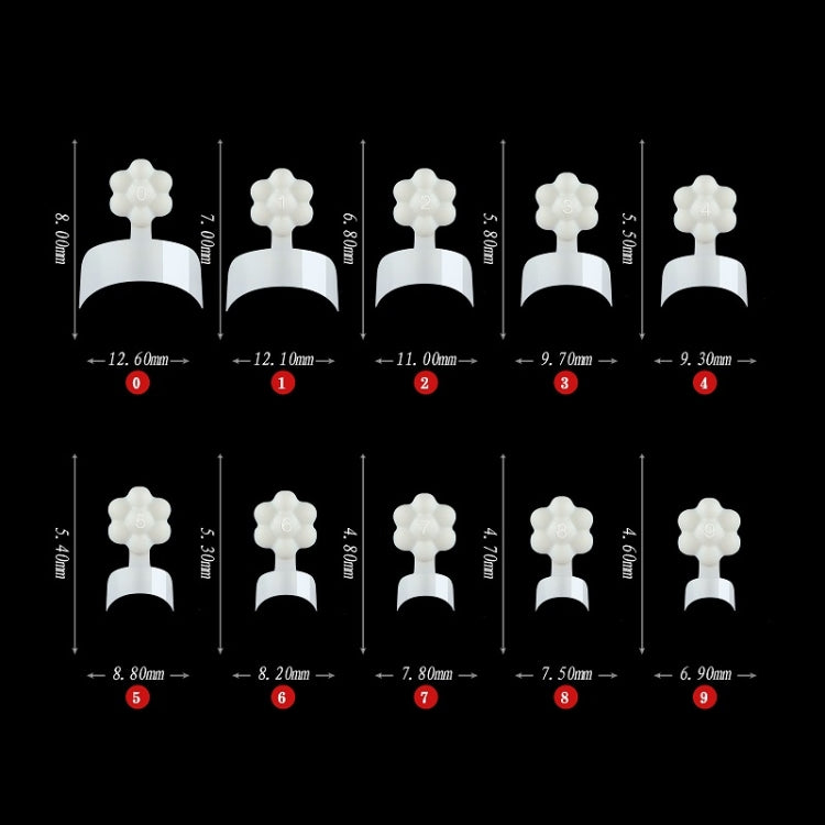 100 PCS/Box Plum Blossom Crescent Art Nail Extension Nail Plate