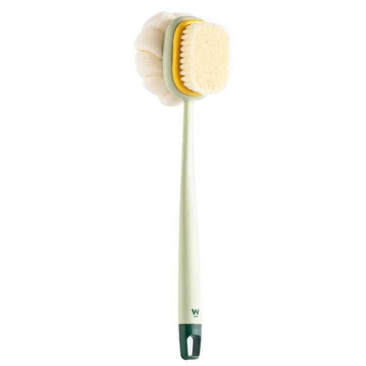 SW076 Double Side Bath Brush Disassembly Long Handle Soft Nylon Brush, Color: Green Flocking