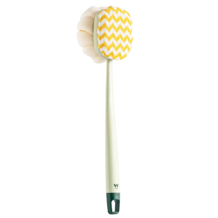 SW076 Double Side Bath Brush Disassembly Long Handle Soft Nylon Brush, Color: Green Bath Cloth