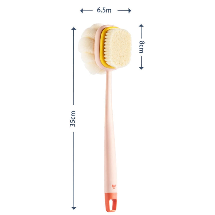 SW076 Double Side Bath Brush Disassembly Long Handle Soft Nylon Brush, Color: Green Bath Cloth