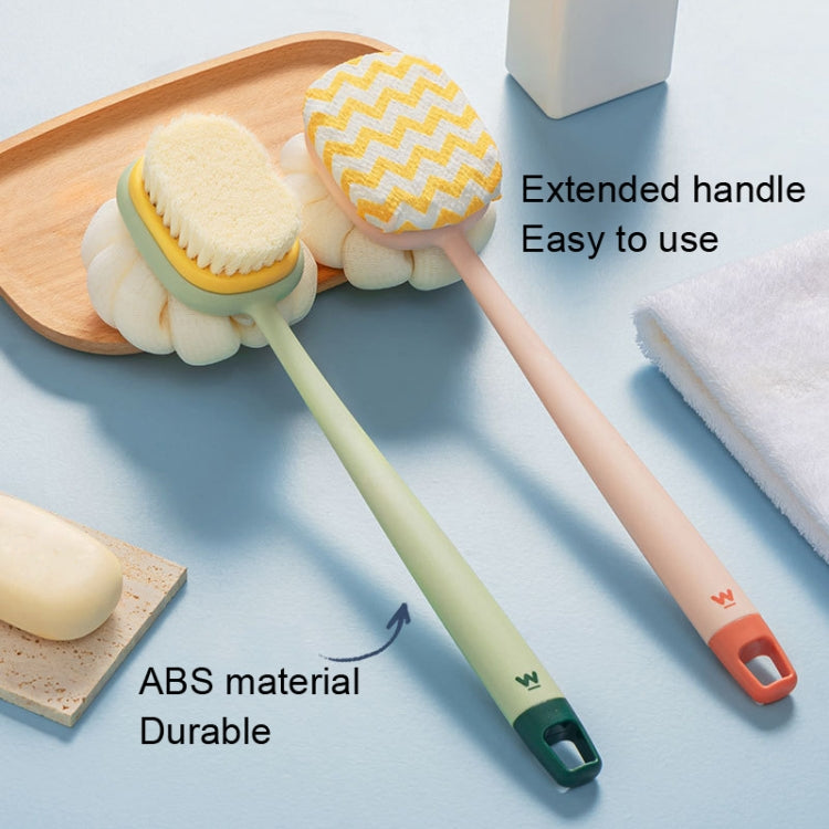 SW076 Double Side Bath Brush Disassembly Long Handle Soft Nylon Brush, Color: Green Bath Cloth