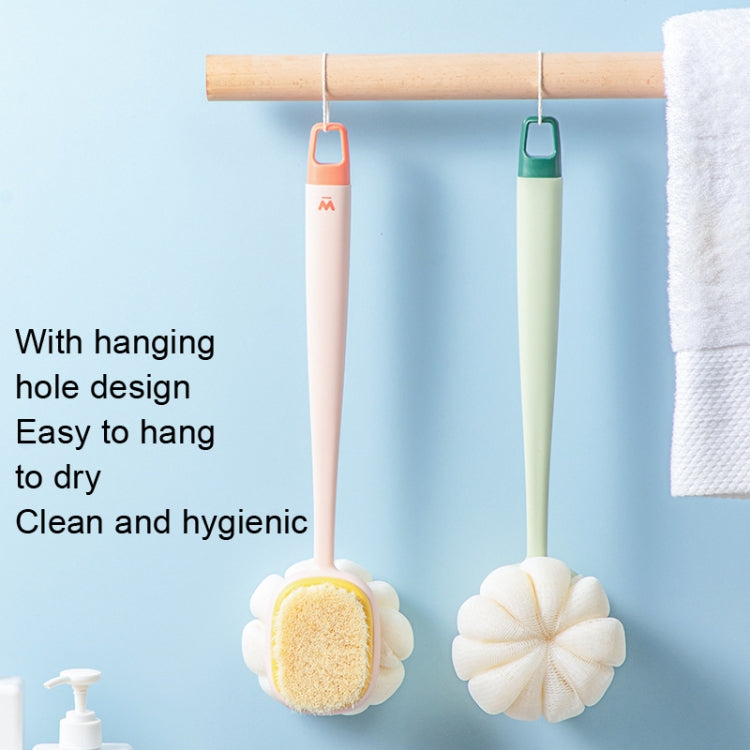 SW076 Double Side Bath Brush Disassembly Long Handle Soft Nylon Brush, Color: Green Bath Cloth