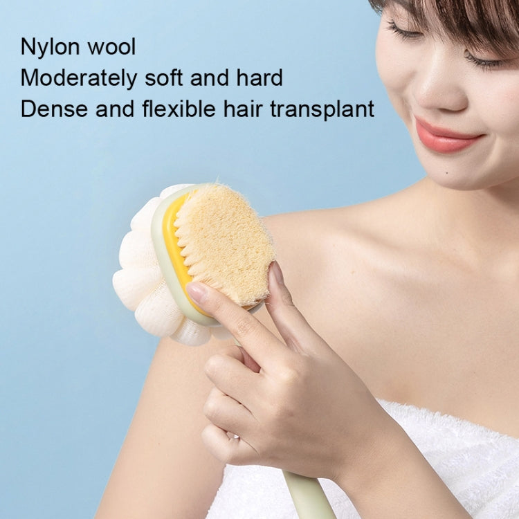 SW076 Double Side Bath Brush Disassembly Long Handle Soft Nylon Brush, Color: Green Bath Cloth