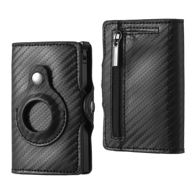 FY2108 Tracker Wallet Metal Card Holder for AirTag, Style: Carbon Fiber (Black)