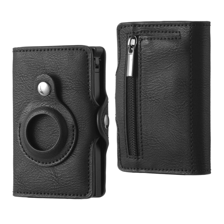 FY2108 Tracker Wallet Metal Card Holder for AirTag, Style: Retro (Black)