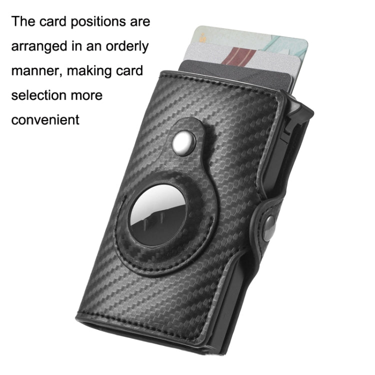 FY2108 Tracker Wallet Metal Card Holder for AirTag, Style: Crazy Horse (Coffee)