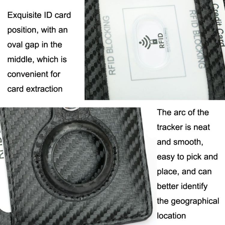 TQ-319 Anti-Theft Anti-Lost Tracker Leather Card Holder For AirTag, Style: Carbon Fiber (Gray)