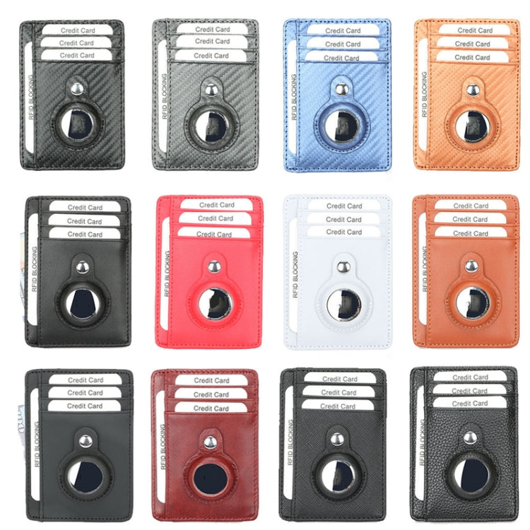 TQ-319 Anti-Theft Anti-Lost Tracker Leather Card Holder For AirTag, Style: Lychee Pattern (Black)