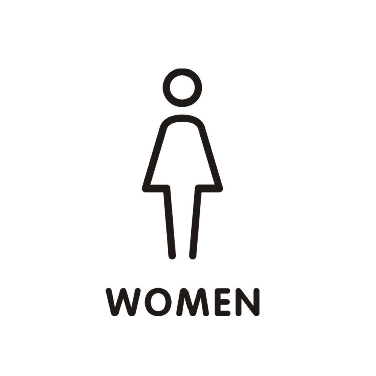 19 x 14cm Personalized Restroom Sign WC Sign Toilet Sign,Style: Black Single Women