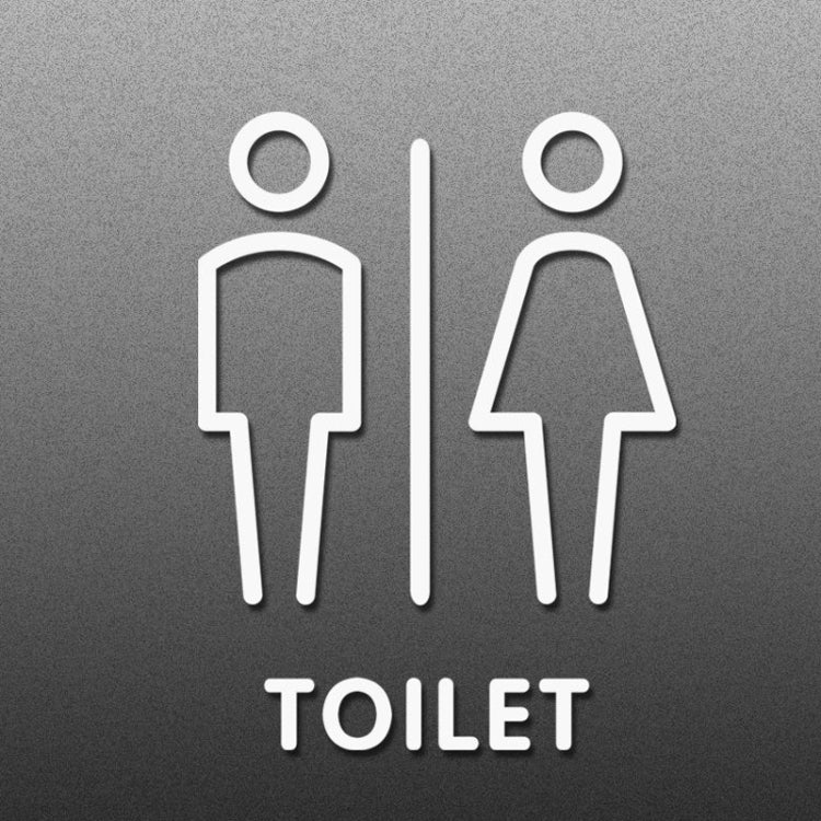 19 x 14cm Personalized Restroom Sign WC Sign Toilet Sign,Style: Porcelain White Public