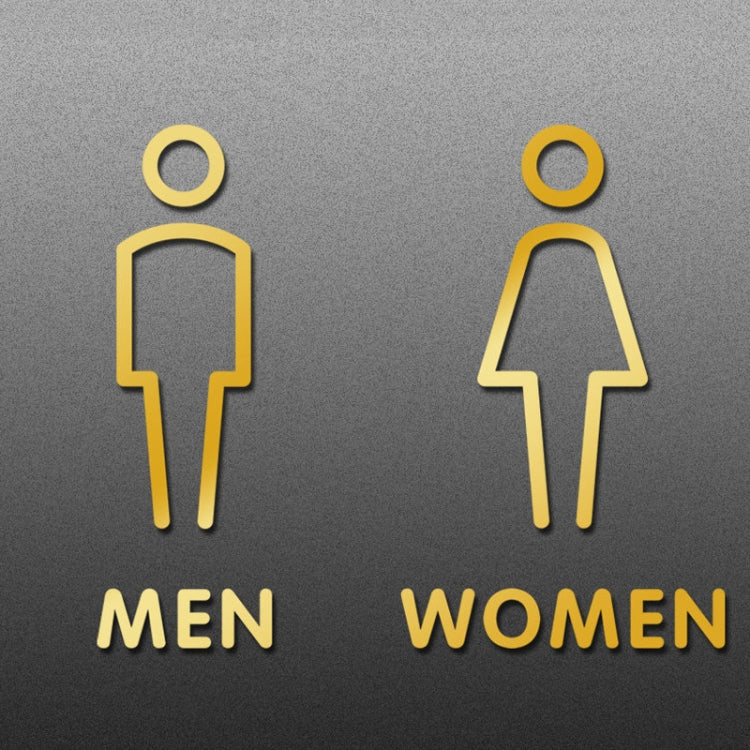 19 x 14cm Personalized Restroom Sign WC Sign Toilet Sign,Style: Golden  Separate
