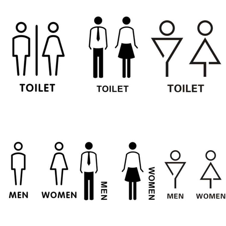 19 x 14cm Personalized Restroom Sign WC Sign Toilet Sign,Style: Tie-Black  Public