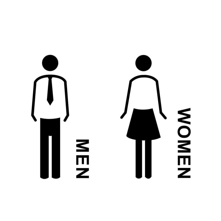 19 x 14cm Personalized Restroom Sign WC Sign Toilet Sign,Style: Tie-Black Separate