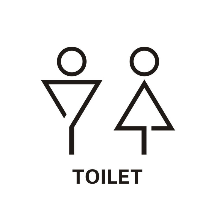19 x 14cm Personalized Restroom Sign WC Sign Toilet Sign,Style: Triangle-Black Public