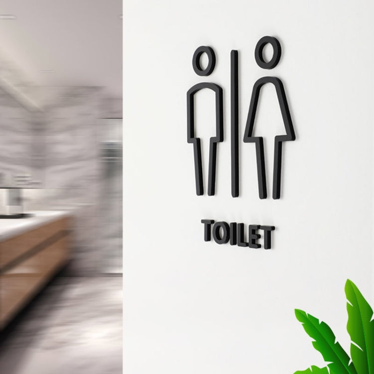 19 x 14cm Personalized Restroom Sign WC Sign Toilet Sign,Style: Triangle-Black Public