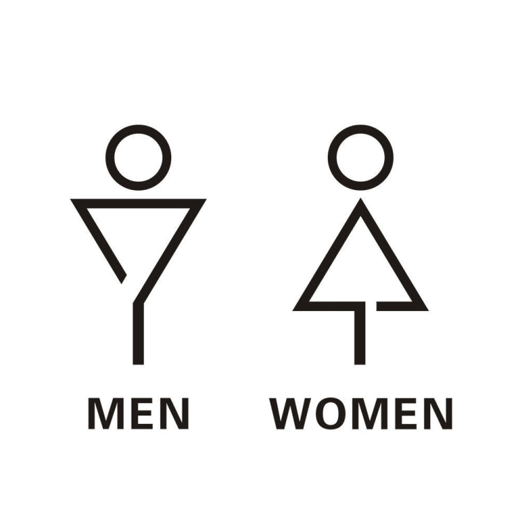 19 x 14cm Personalized Restroom Sign WC Sign Toilet Sign,Style: Triangle-Black Separate