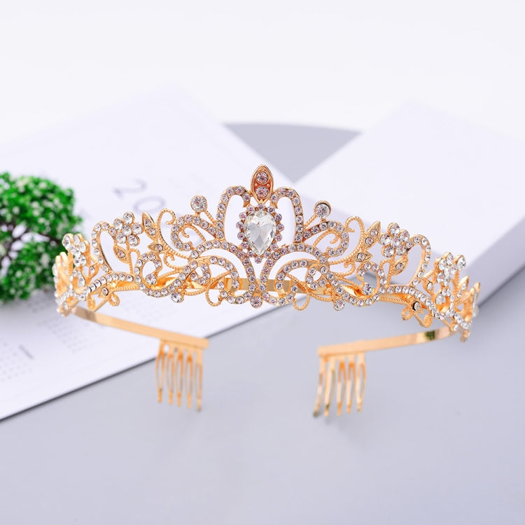 G2888 Crystal Diamond Wedding Party Braided Hair Crown Show Headband, Color: AB Colorful