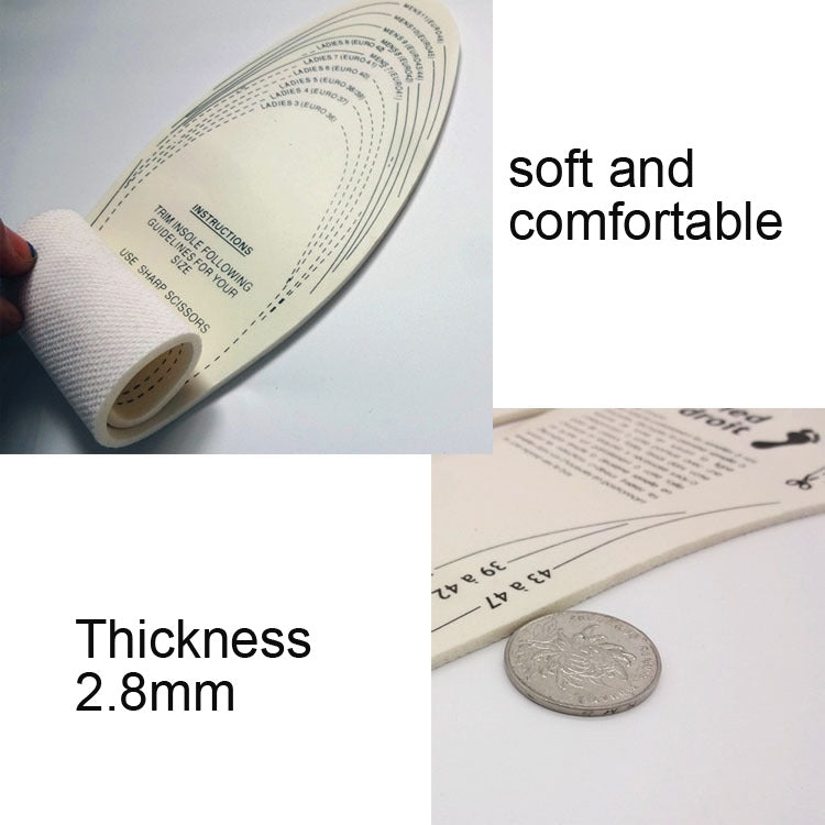 5 Pairs Spring and Summer Men and Women Breathable Shock-absorbing Latex Non-woven Insole(White)