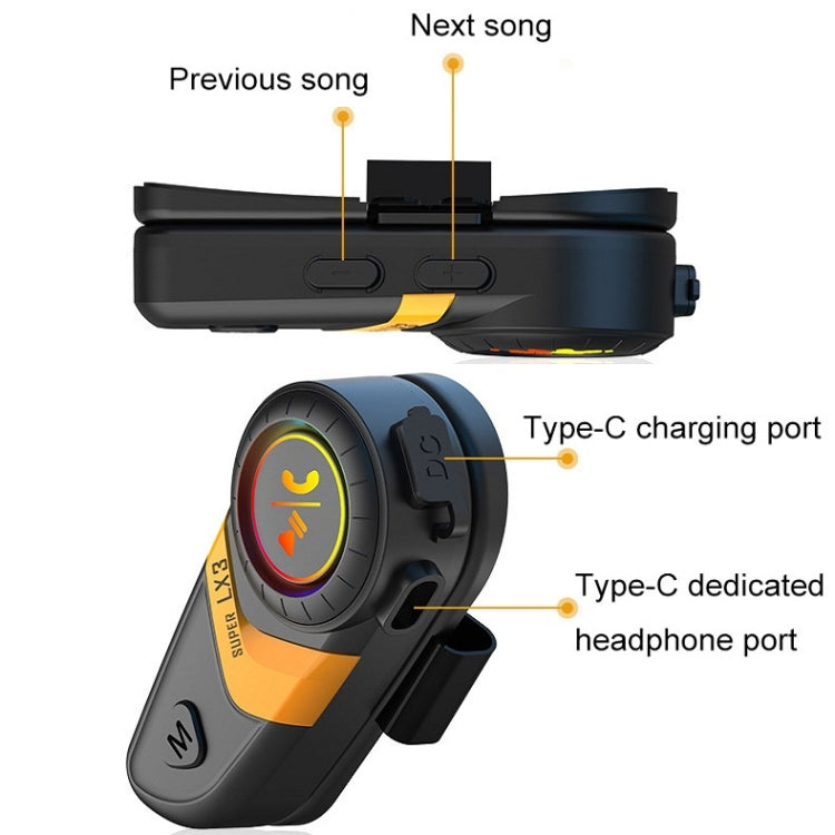 Motorcycle Helmet Call Music Navigation Bluetooth Headset, Color: Red